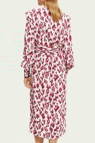 Vestido drapeado - Branco e vermelho