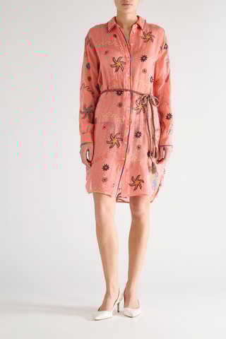 Vestido-camisa em linho - Rosa