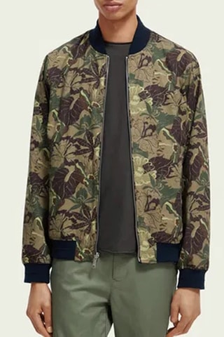 Blusão regular reversível - Azul-marinho e caqui