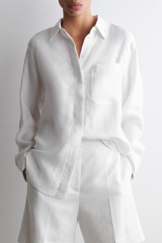 Camisa oversize em linho - Branco