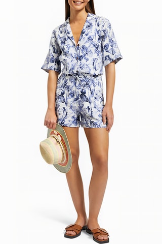 Camisa em linho - Azul-escuro