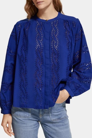 Camisola em algodão biológico - Azul-eléctrico