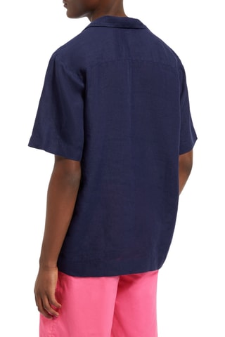 Camisa em linho - Azul-marinho