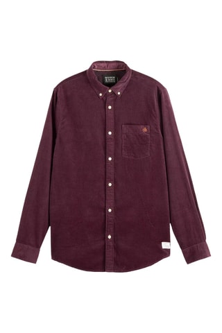 Camisa regular em veludo - Bordô