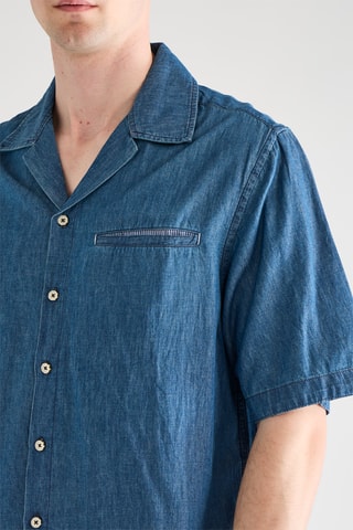 Camisa em ganga - Azul