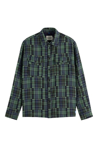 Camisa relaxed - Azul-marinho e verde