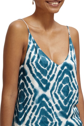 Camisola de interior tie and dye - Azul-petróleo