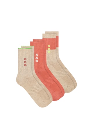 3 pares de meias em algodão biológico - Marfim