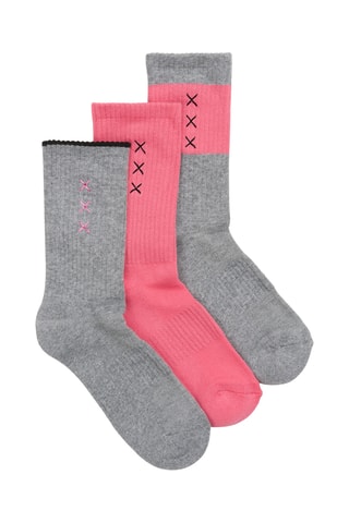 3 pares de meias em algodão biológico - Cinzento