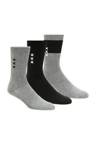 3 pares de meias em algodão biológico - Cinzento