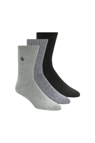 3 pares de meias em algodão biológico - Cinzento