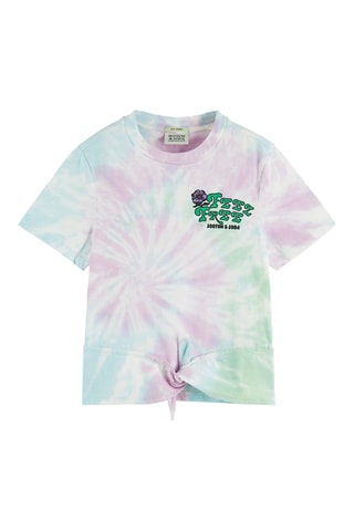 T-shirt tie and dye em algodão biológico - Violeta