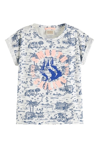 T-shirt - Cru e azul-marinho