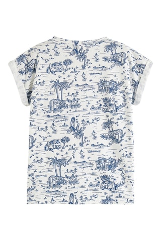 T-shirt - Cru e azul-marinho