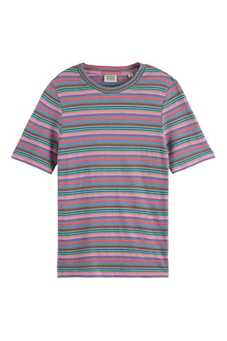 T-shirt slim - Rosa e turquesa