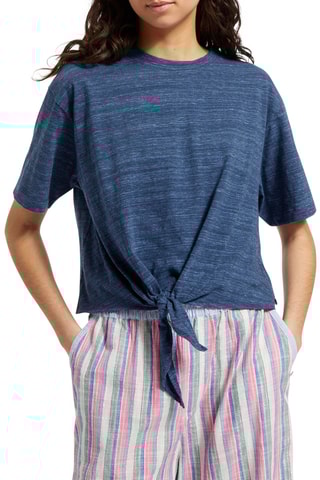 T-shirt atada - Azul-marinho mesclado