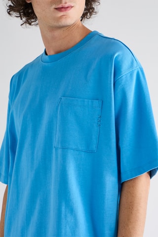 T-shirt em algodão biológico - Azul