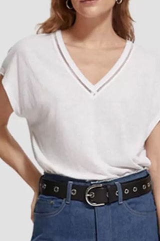 T-shirt loose em linho - Branco