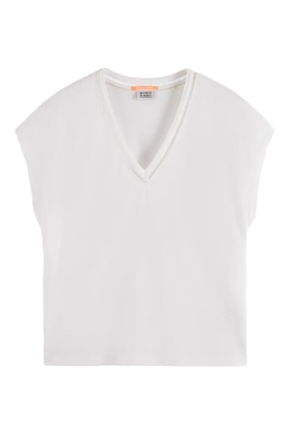 T-shirt loose em linho - Branco