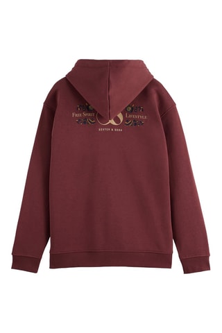 Sweat relaxed com capuz - Bordô