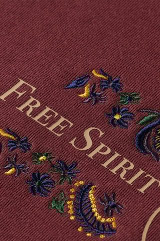 Sweat relaxed com capuz - Bordô