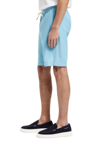 Calções direitos em linho - Azul-claro