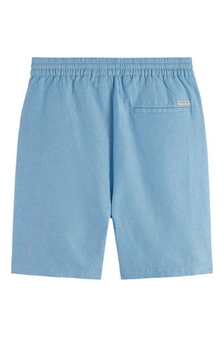 Calções direitos em linho - Azul-claro