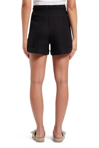 Calções em linho - Preto