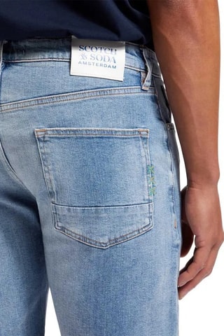 Bermudas slim em ganga - Azul-claro