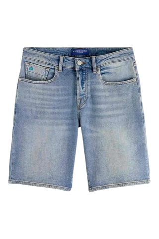 Bermudas slim em ganga - Azul-claro