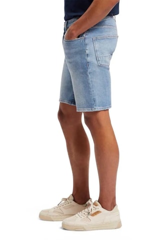 Bermudas slim em ganga - Azul-claro