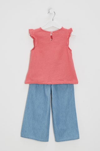 T-shirt e calças de ganga - Rosa e azul-claro