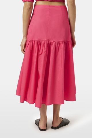 Saia midi cintura subida - Rosa