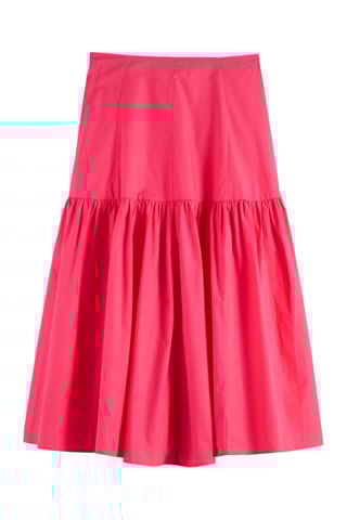 Saia midi cintura subida - Rosa