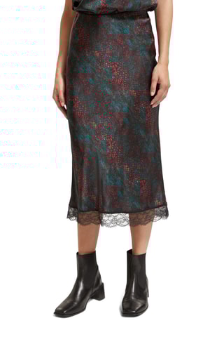 Saia midi cintura subida - Preto