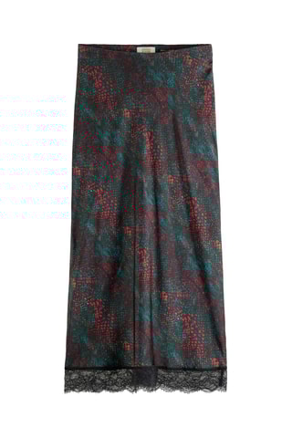 Saia midi cintura subida - Preto