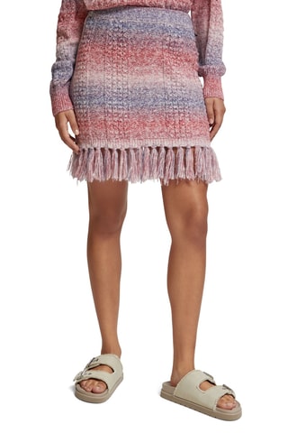 Saia direita - Índigo e vermelho