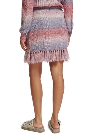 Saia direita - Índigo e vermelho