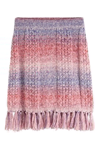 Saia direita - Índigo e vermelho