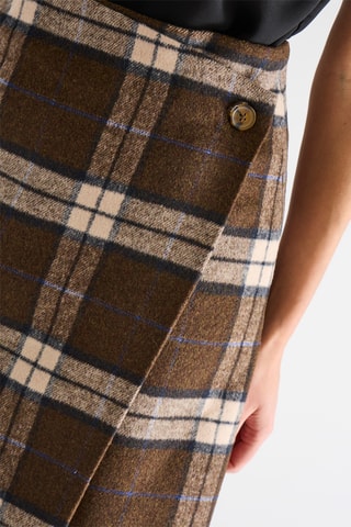 Saia direito em lã- Castanho