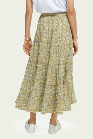 Saia comprida - Mostarda e turquesa
