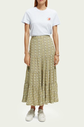 Saia comprida - Mostarda e turquesa