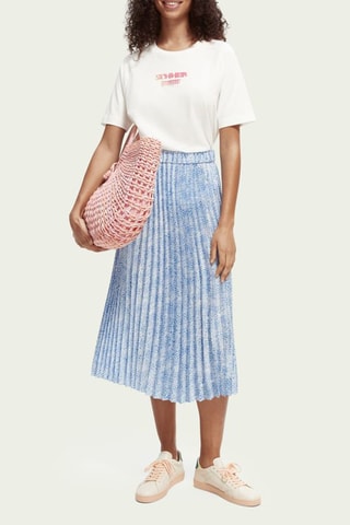 Saia plissada - Azul-celeste