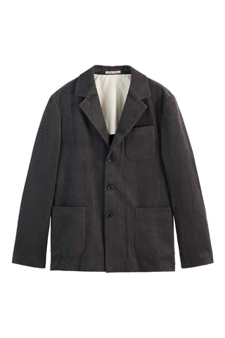 Blazer relaxed em veludo - Cinzento-escuro