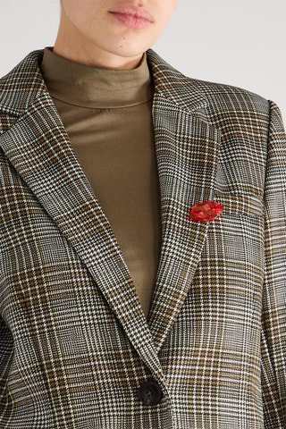 Casaco de lã - Cinzento-claro e castanho