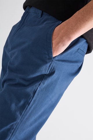 Calças chino slim - Azul-marinho