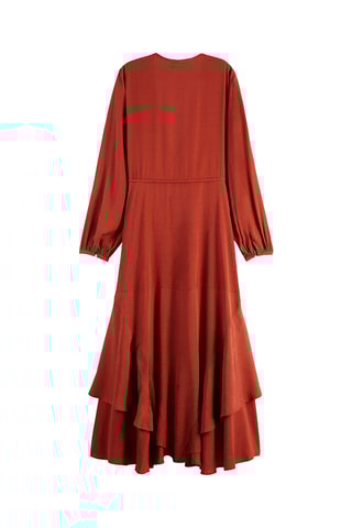 Vestido com folhos - Ferrugem