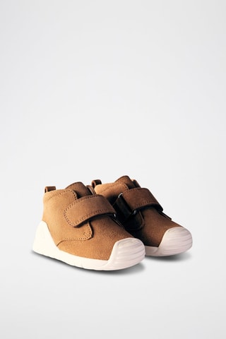 Tennis cuir biomecanics - Marron et blanc