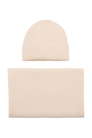 Bonnet en maille - Blanc cassé