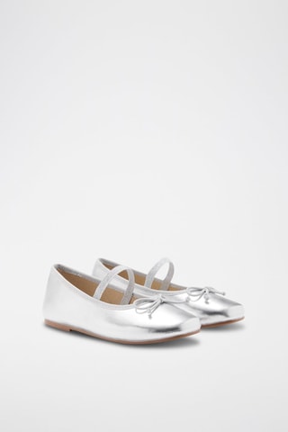Ballerines métallisées à bride - Argenté